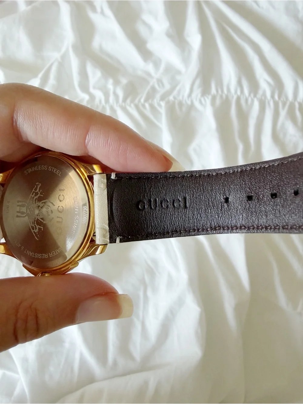 GUCCI G-Timeless 38mm Quartz Watch White Leather